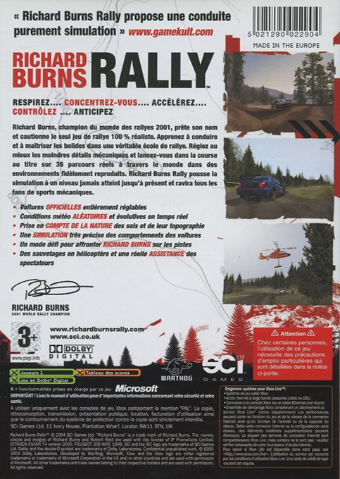 Richard Burns Rally — box-2D-back (FR)