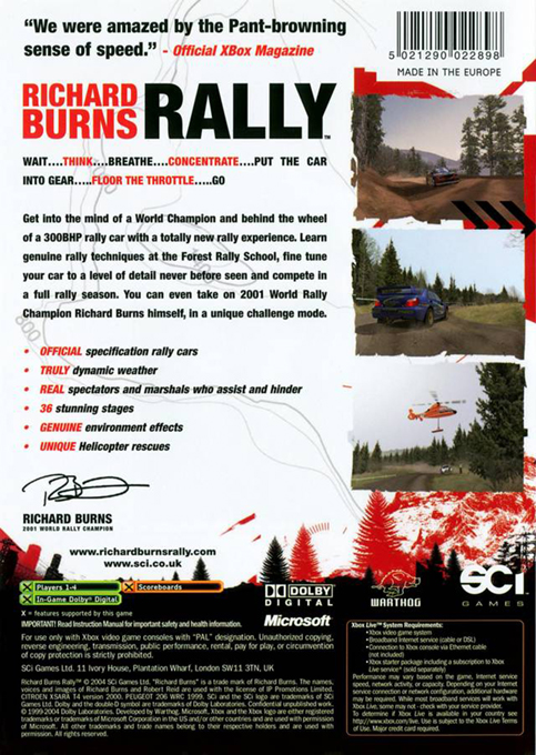Richard Burns Rally — box-2D-back (EU)