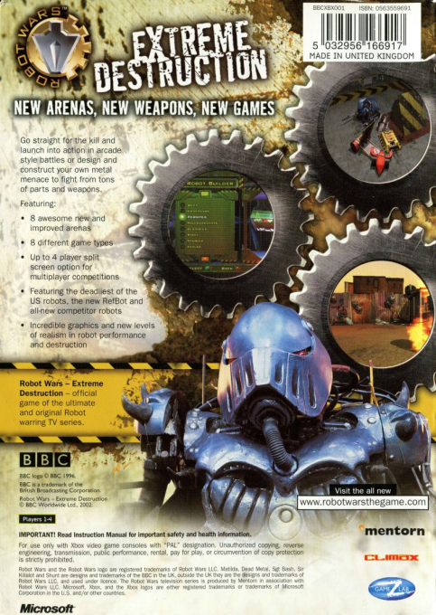 Robot Wars - Extreme Destruction — box-2D-back (UK)