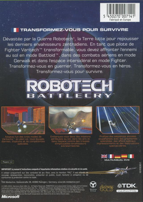 Robotech - Battlecry — box-2D-back (FR)