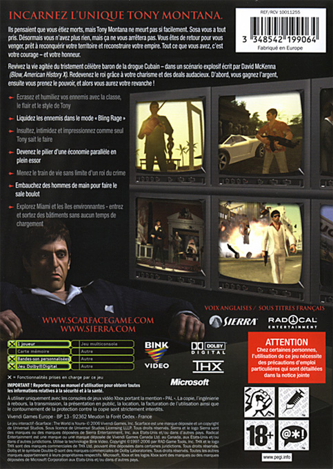 Scarface - The World Is Yours — box-2D-back (FR)