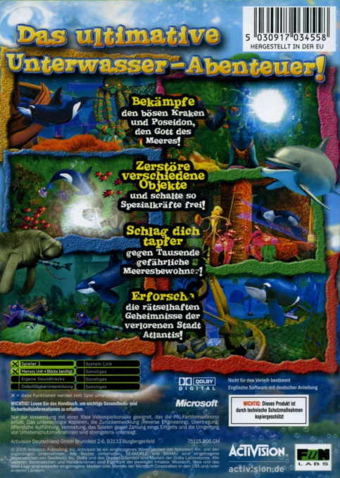 Shamu's Deep Sea Adventures — box-2D-back (DE)