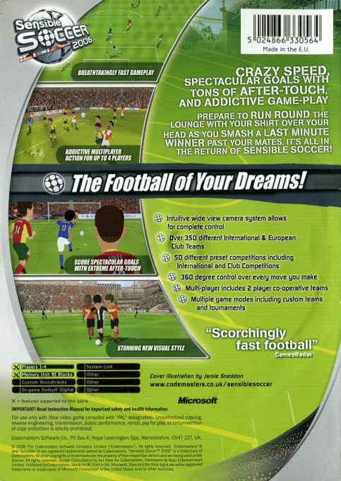 Sensible Soccer 2006 — box-2D-back (UK)