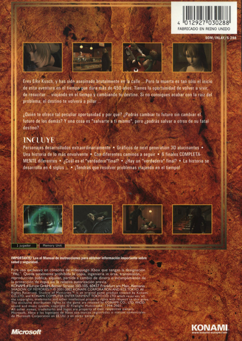 Shadow Of Memories — box-2D-back (SP)