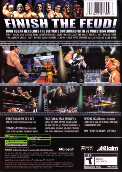 Showdown - Legends Of Wrestling — box-2D-back (US)