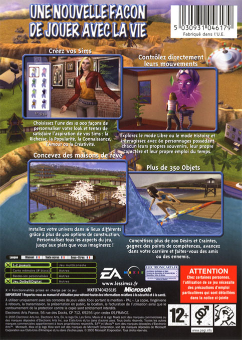 Sims 2, The — box-2D-back (FR)