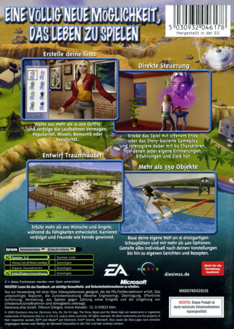 Sims 2, The — box-2D-back (DE)