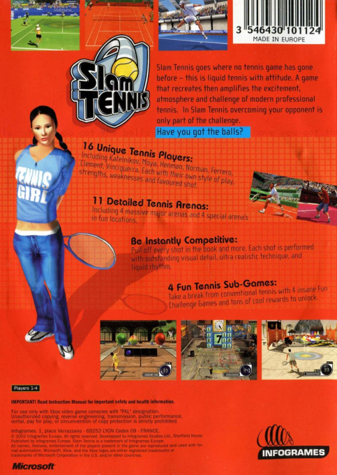 Slam Tennis — box-2D-back (EU)