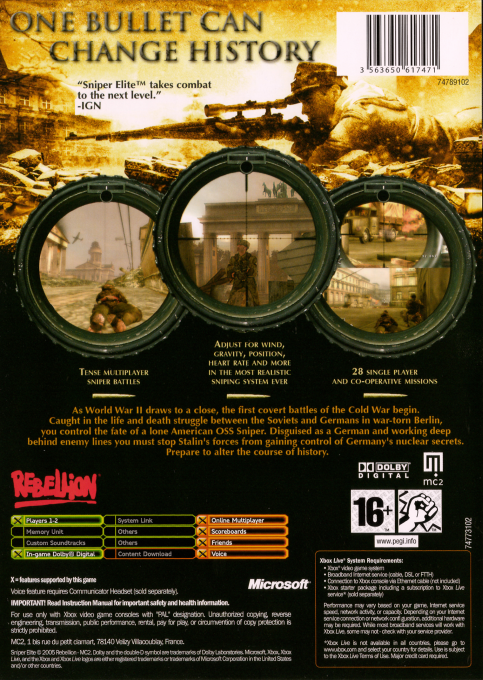 Sniper Elite — box-2D-back (EU)