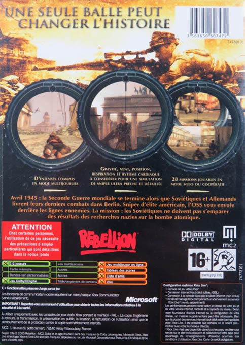 Sniper Elite — box-2D-back (FR)