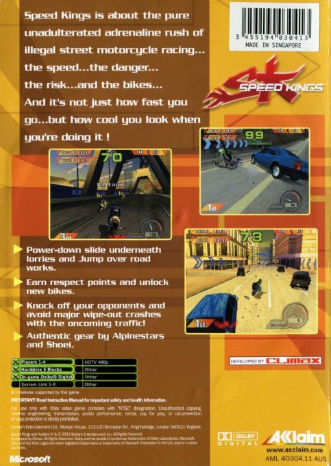 Speed Kings — box-2D-back (AU)