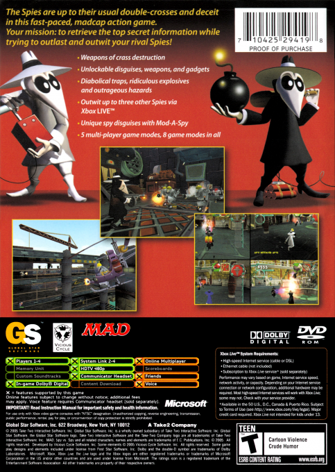 Spy Vs Spy — box-2D-back (US)