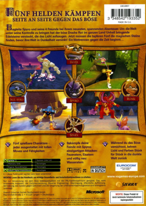Spyro - A Hero's Tail — box-2D-back (DE)
