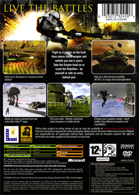 Star Wars Battlefront — box-2D-back (EU)