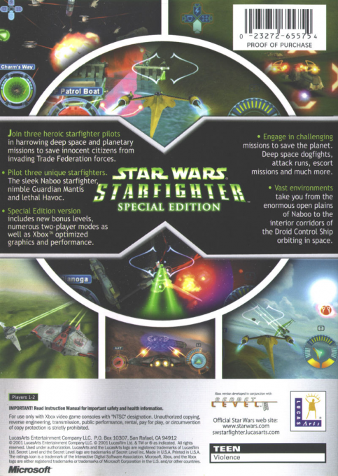 Star Wars - Starfighter - Special Edition — box-2D-back (US)