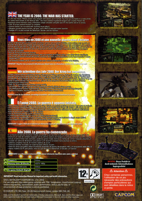 Steel Battalion — box-2D-back (EU)