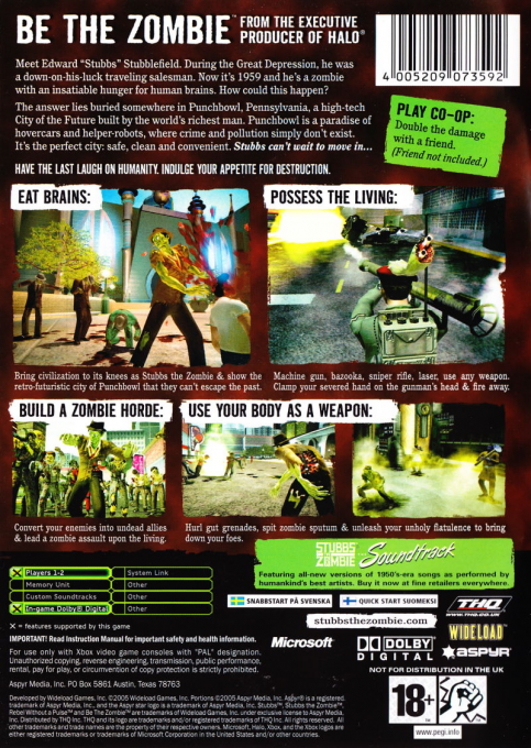Stubbs The Zombie In Rebel Without A Pulse — box-2D-back (EU)