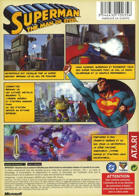 Superman - The Man Of Steel — box-2D-back (FR)