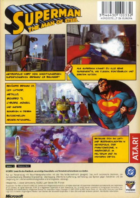Superman - The Man Of Steel — box-2D-back (DE)