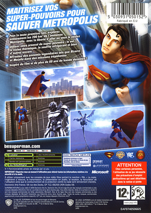 Superman Returns — box-2D-back (FR)