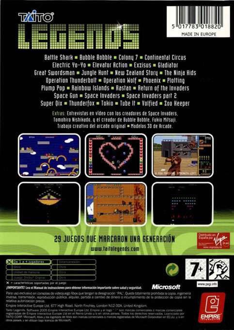Taito Legends — box-2D-back (SP)