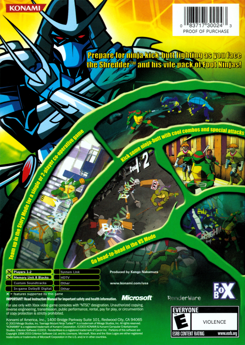 Teenage Mutant Ninja Turtles — box-2D-back (US)