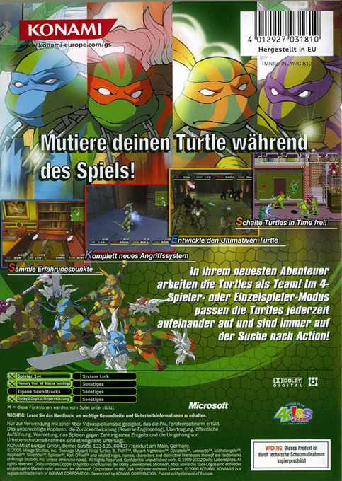Teenage Mutant Ninja Turtles 3 - Mutant Nightmare — box-2D-back (DE)