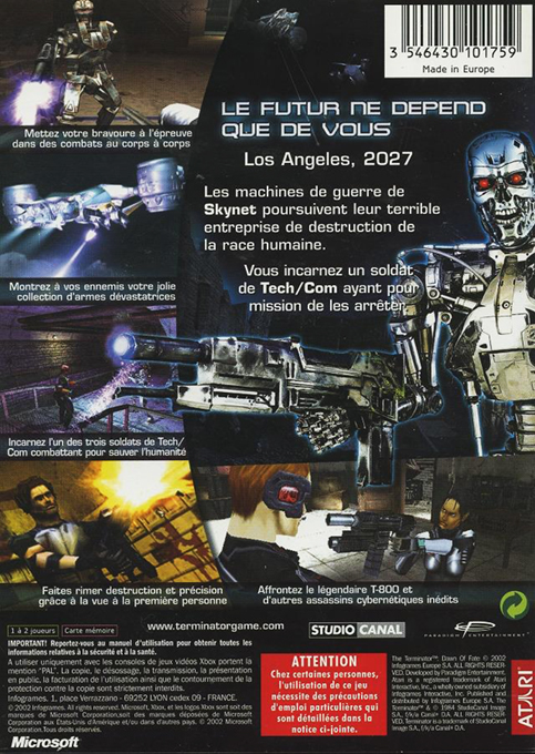 Terminator - Un Autre Futur, The — box-2D-back (FR)