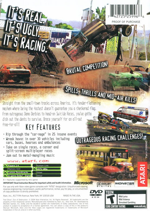 Test Drive - Eve Of Destruction — box-2D-back (US)