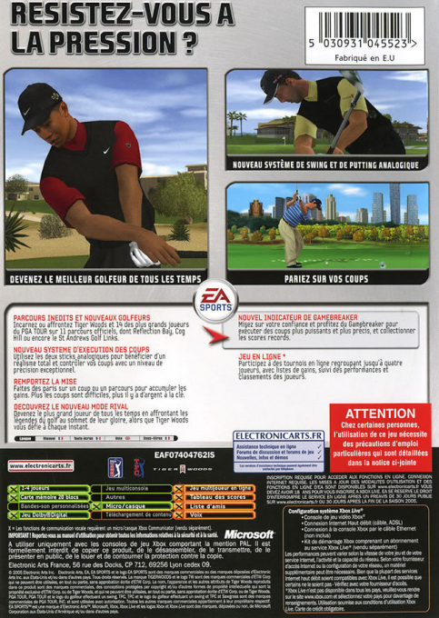 Tiger Woods Pga Tour 06 — box-2D-back (FR)