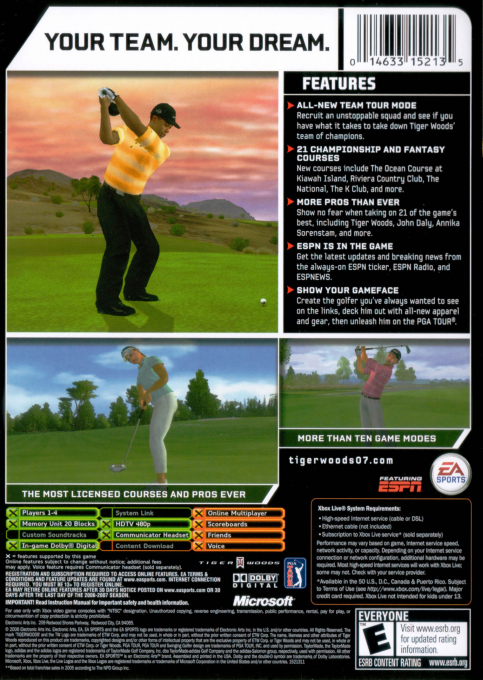Tiger Woods Pga Tour 07 — box-2D-back (US)