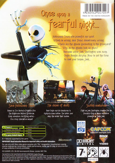 Nightmare Before Christmas, The - Oogie's Revenge — box-2D-back (EU)