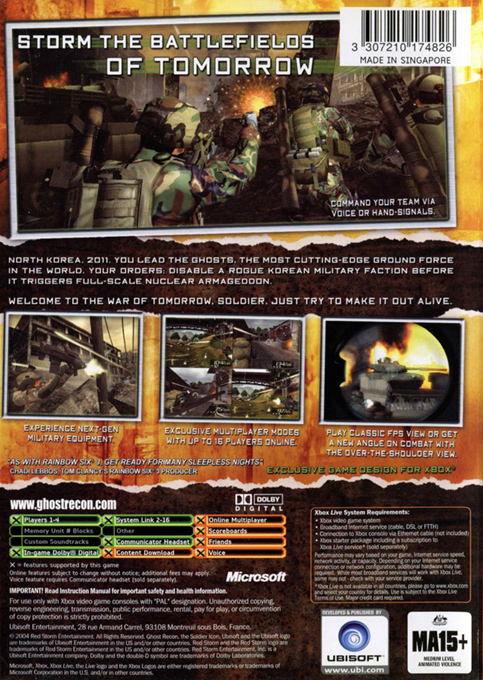 Tom Clancy's Ghost Recon 2 — box-2D-back (AU)