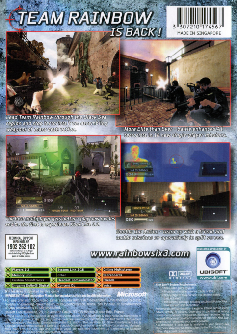 Rainbow Six 3 - Black Arrow — box-2D-back (AU)