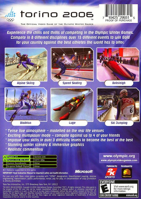Torino 2006 — box-2D-back (US)