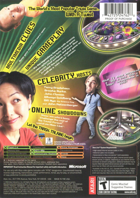 Trivial Pursuit: Unhinged — box-2D-back (US)
