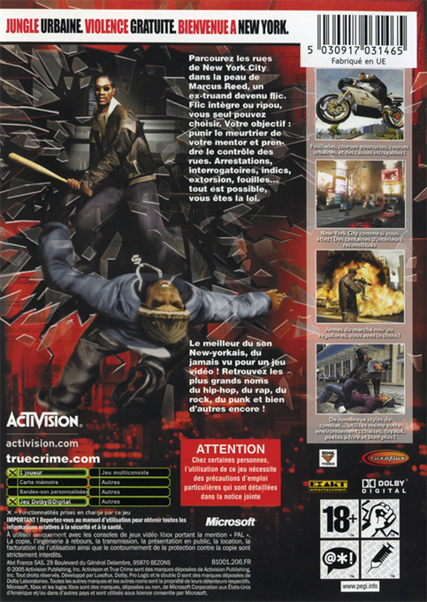 True Crime - New York City — box-2D-back (FR)