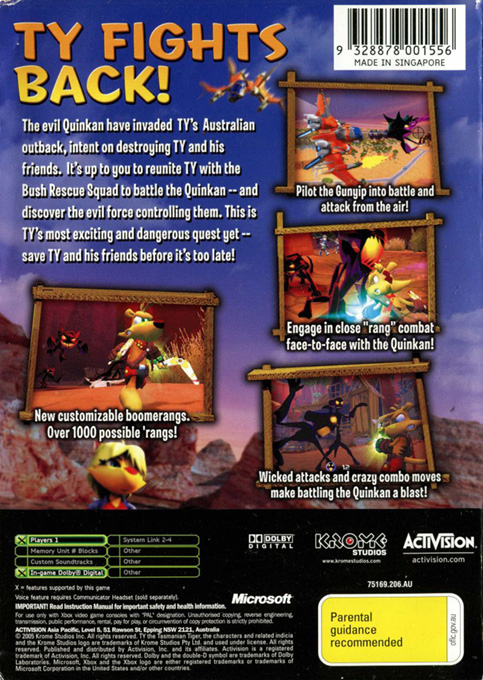 TY The Tasmanian Tiger 3 - Night Of The Quinkan — box-2D-back (AU)
