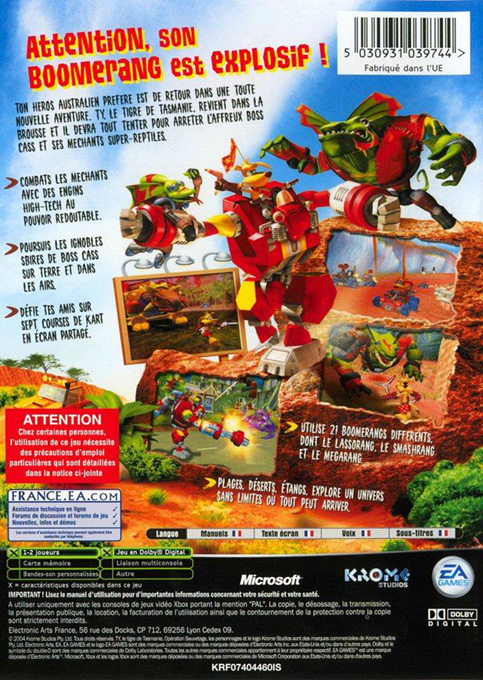 Ty The Tasmanian Tiger 2 - Bush Rescue — box-2D-back (FR)