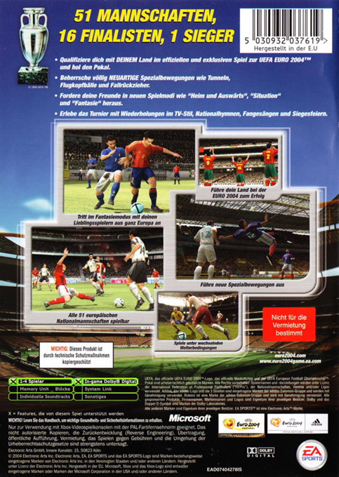 UEFA Euro 2004 - Portugal — box-2D-back (DE)