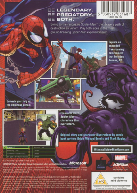 Ultimate Spider-Man — box-2D-back (UK)