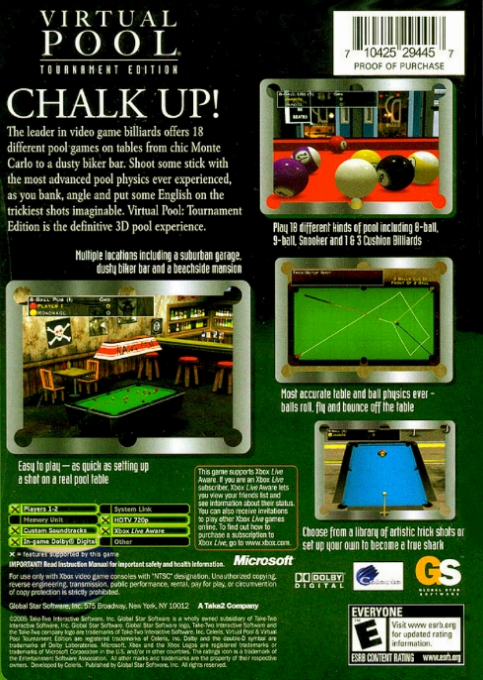 Virtual Pool - Tournament Edition — box-2D-back (US)