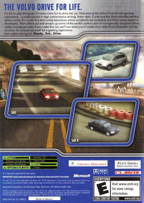 Volvo - Drive For Life — box-2D-back (US)