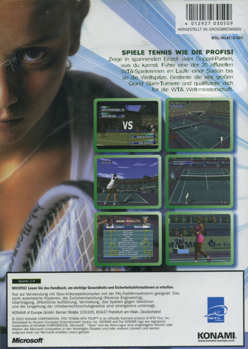 Pro Tennis Wta Tour — box-2D-back (DE)