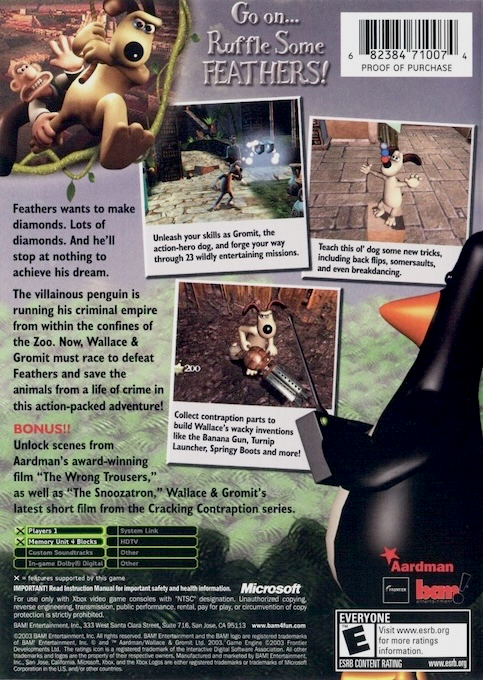 Wallace And Gromit In Project Zoo — box-2D-back (US)