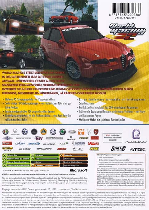 World Racing 2 — box-2D-back (DE)