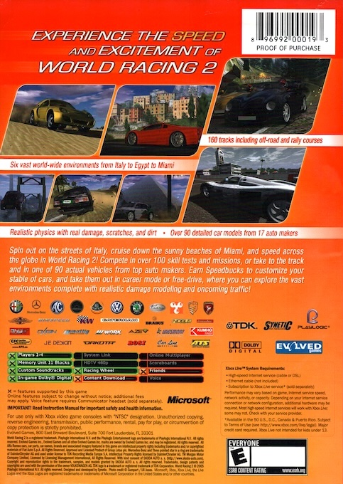 World Racing 2 — box-2D-back (US)