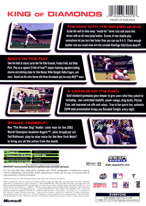 World Series Baseball 2K3 — box-2D-back (US)