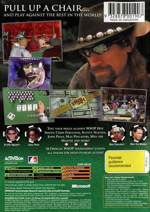 World Series Of Poker — box-2D-back (AU)