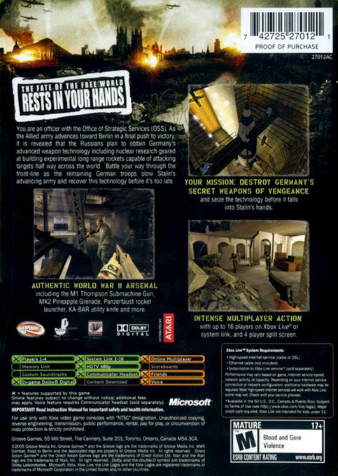 World War 2 Combat - Road To Berlin — box-2D-back (US)